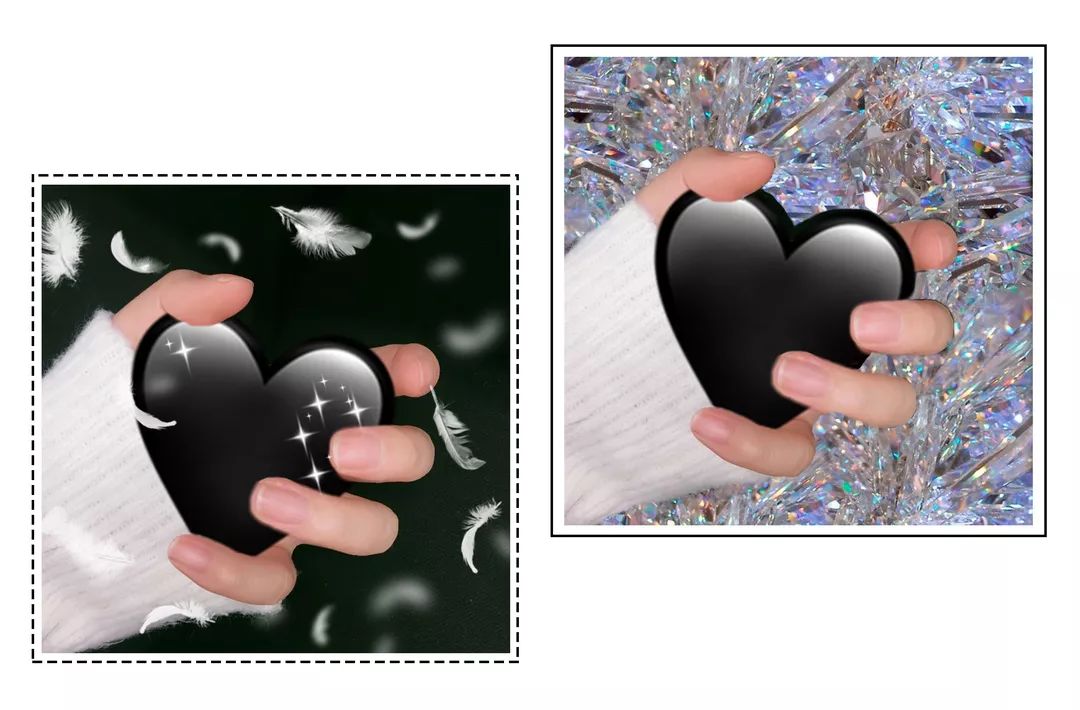 怎么用Picart和美图秀秀P出手握爱心的图?